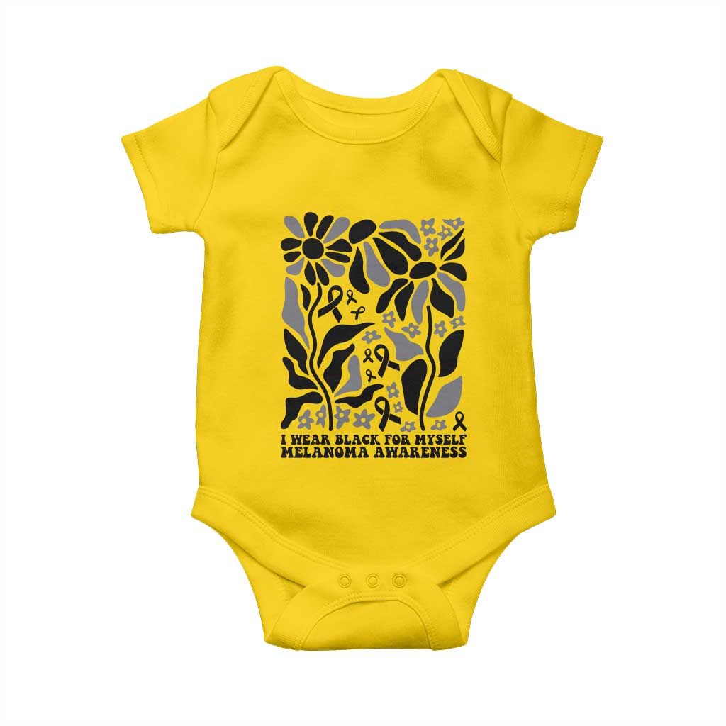 Melanoma Awareness Baby Onesie I Wear Black For Myself Skin Cancer Survivor TS12 Daisy Print Your Wear