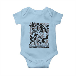 Melanoma Awareness Baby Onesie I Wear Black For Myself Skin Cancer Survivor TS12 Light Blue Print Your Wear