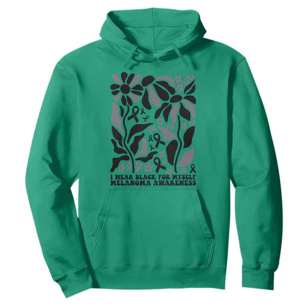 Melanoma Awareness Hoodie I Wear Black For Myself Skin Cancer Survivor TS12 Irish Green Print Your Wear