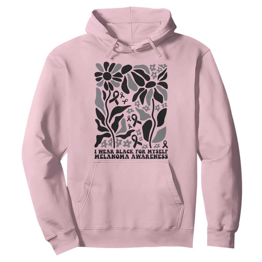 Melanoma Awareness Hoodie I Wear Black For Myself Skin Cancer Survivor TS12 Light Pink Print Your Wear