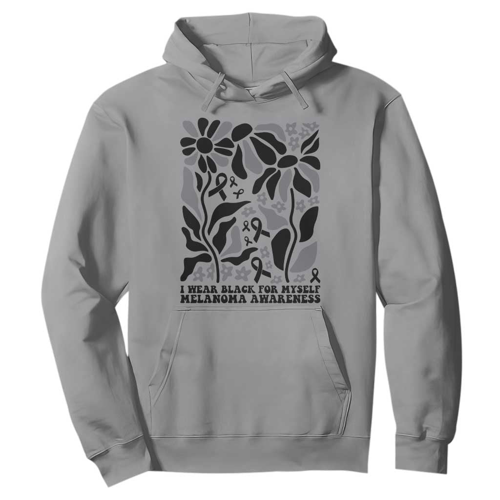 Melanoma Awareness Hoodie I Wear Black For Myself Skin Cancer Survivor TS12 Sport Gray Print Your Wear