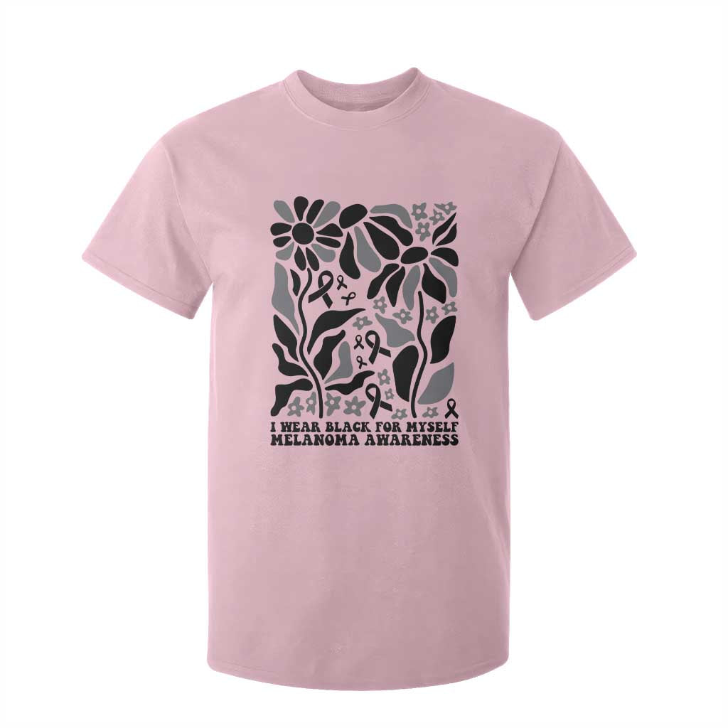 Melanoma Awareness T Shirt For Kid I Wear Black For Myself Skin Cancer Survivor TS12 Light Pink Print Your Wear