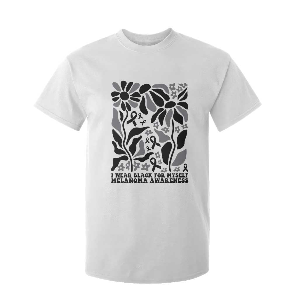 Melanoma Awareness T Shirt For Kid I Wear Black For Myself Skin Cancer Survivor TS12 White Print Your Wear
