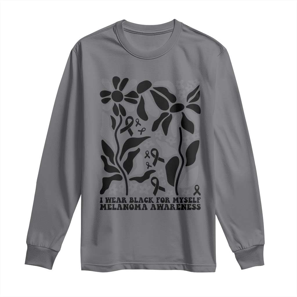 Melanoma Awareness Long Sleeve Shirt I Wear Black For Myself Skin Cancer Survivor TS12 Charcoal Print Your Wear