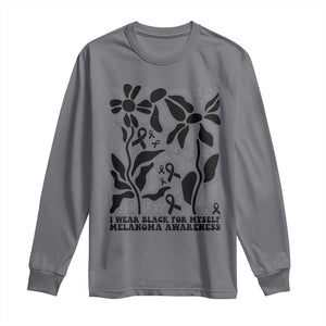 Melanoma Awareness Long Sleeve Shirt I Wear Black For Myself Skin Cancer Survivor TS12 Charcoal Print Your Wear