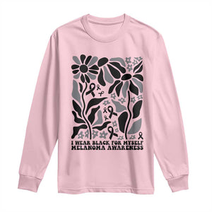 Melanoma Awareness Long Sleeve Shirt I Wear Black For Myself Skin Cancer Survivor TS12 Light Pink Print Your Wear