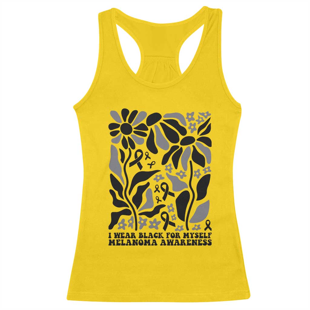 Melanoma Awareness Racerback Tank Top I Wear Black For Myself Skin Cancer Survivor TS12 Daisy Print Your Wear