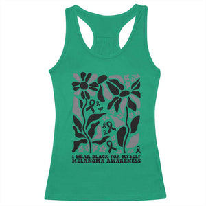 Melanoma Awareness Racerback Tank Top I Wear Black For Myself Skin Cancer Survivor TS12 Irish Green Print Your Wear