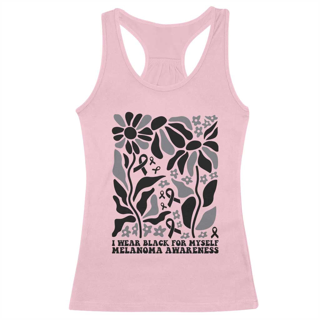 Melanoma Awareness Racerback Tank Top I Wear Black For Myself Skin Cancer Survivor TS12 Light Pink Print Your Wear