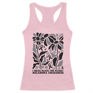 Melanoma Awareness Racerback Tank Top I Wear Black For Myself Skin Cancer Survivor TS12 Light Pink Print Your Wear