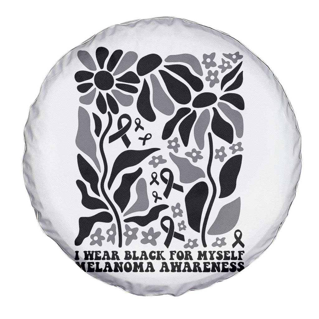 Melanoma Awareness Spare Tire Cover I Wear Black For Myself Skin Cancer Survivor TS12 Print Your Wear