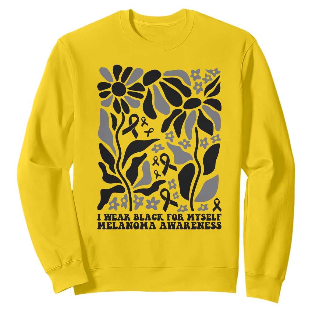 Melanoma Awareness Sweatshirt I Wear Black For Myself Skin Cancer Survivor TS12 Daisy Print Your Wear