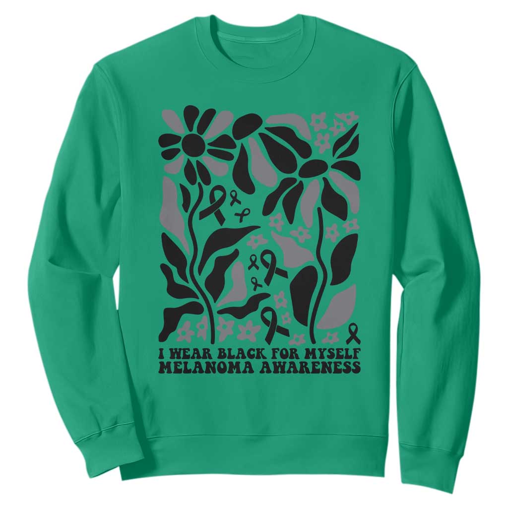 Melanoma Awareness Sweatshirt I Wear Black For Myself Skin Cancer Survivor TS12 Irish Green Print Your Wear