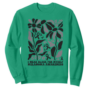 Melanoma Awareness Sweatshirt I Wear Black For Myself Skin Cancer Survivor TS12 Irish Green Print Your Wear