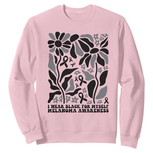 Melanoma Awareness Sweatshirt I Wear Black For Myself Skin Cancer Survivor TS12 Light Pink Print Your Wear