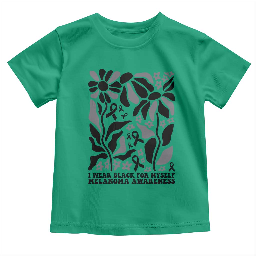 Melanoma Awareness Toddler T Shirt I Wear Black For Myself Skin Cancer Survivor TS12 Irish Green Print Your Wear