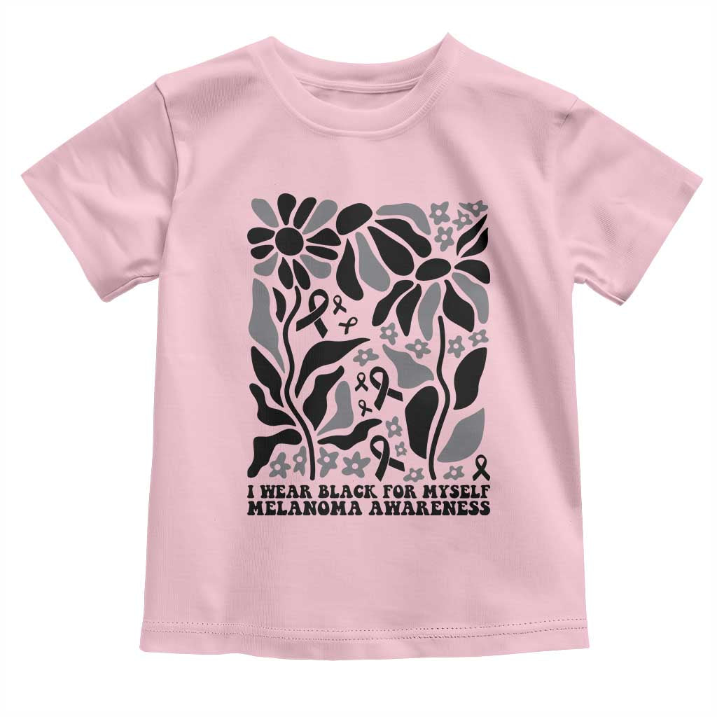 Melanoma Awareness Toddler T Shirt I Wear Black For Myself Skin Cancer Survivor TS12 Light Pink Print Your Wear