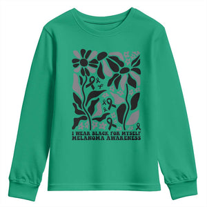 Melanoma Awareness Youth Sweatshirt I Wear Black For Myself Skin Cancer Survivor TS12 Irish Green Print Your Wear