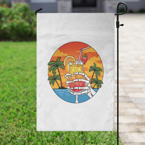 Tropical Skeleton Summerween Garden Flag Beach Cocktail Vacation