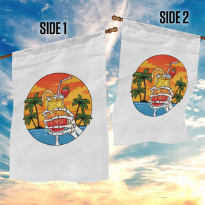 Tropical Skeleton Summerween Garden Flag Beach Cocktail Vacation