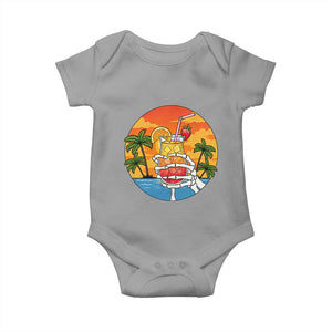 Tropical Skeleton Summerween Baby Onesie Beach Cocktail Vacation