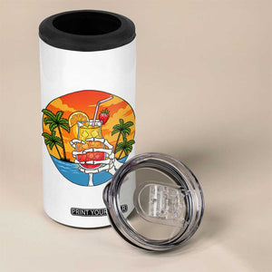 Tropical Skeleton Summerween 4 in 1 Can Cooler Tumbler Beach Cocktail Vacation