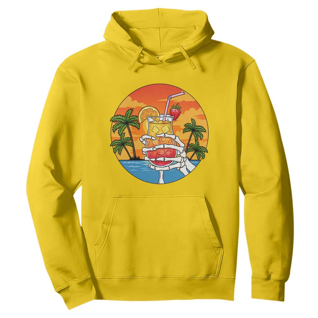 Tropical Skeleton Summerween Hoodie Beach Cocktail Vacation