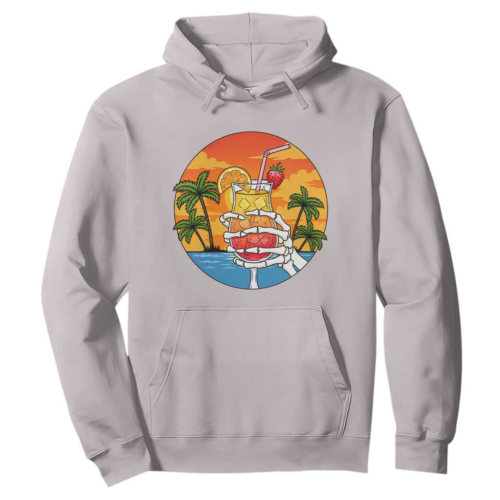 Tropical Skeleton Summerween Hoodie Beach Cocktail Vacation