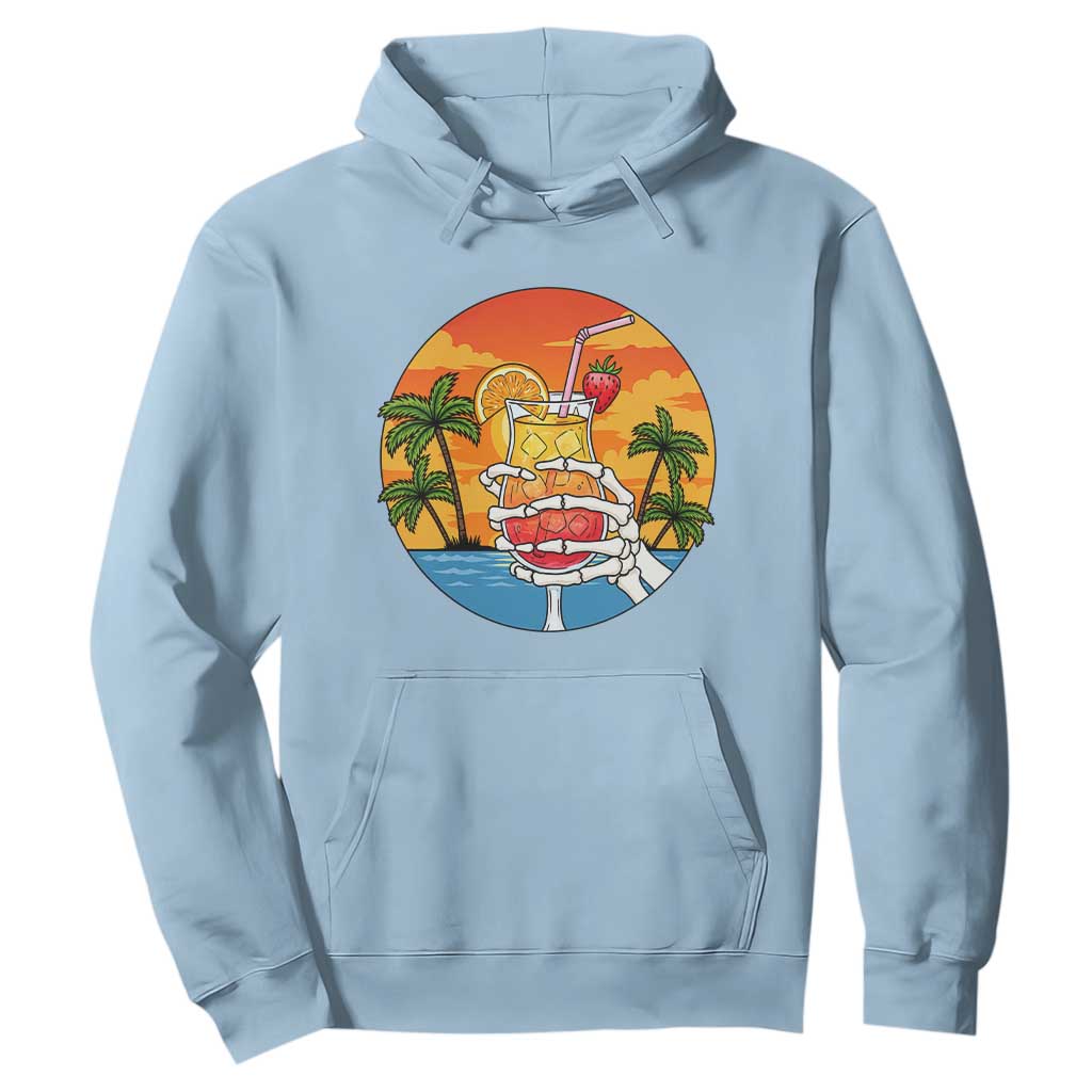 Tropical Skeleton Summerween Hoodie Beach Cocktail Vacation
