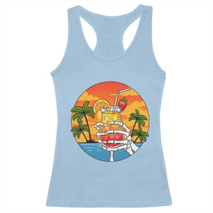 Tropical Skeleton Summerween Racerback Tank Top Beach Cocktail Vacation