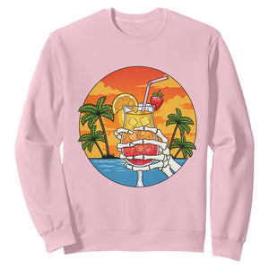 Tropical Skeleton Summerween Sweatshirt Beach Cocktail Vacation