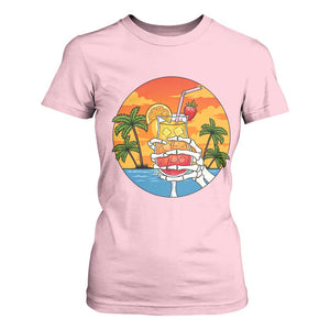 Tropical Skeleton Summerween T Shirt For Women Beach Cocktail Vacation