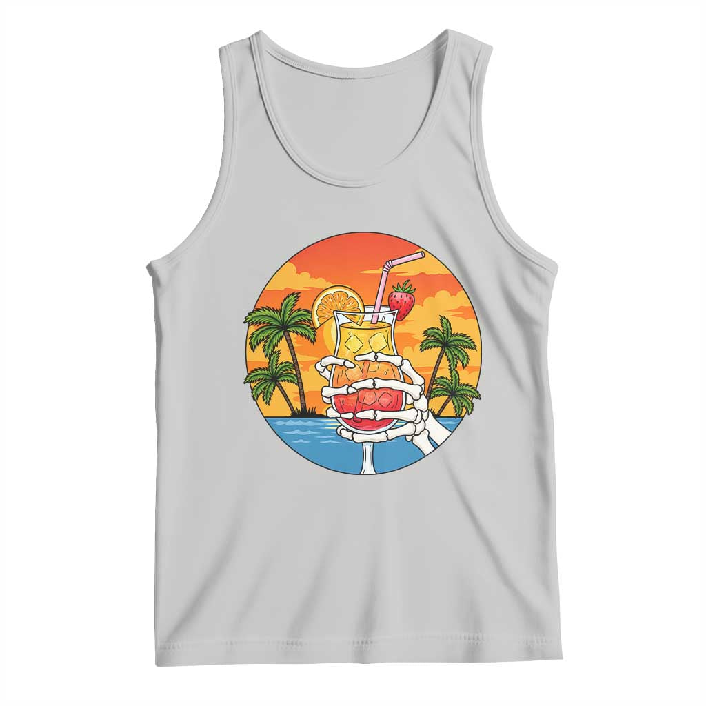 Tropical Skeleton Summerween Tank Top Beach Cocktail Vacation