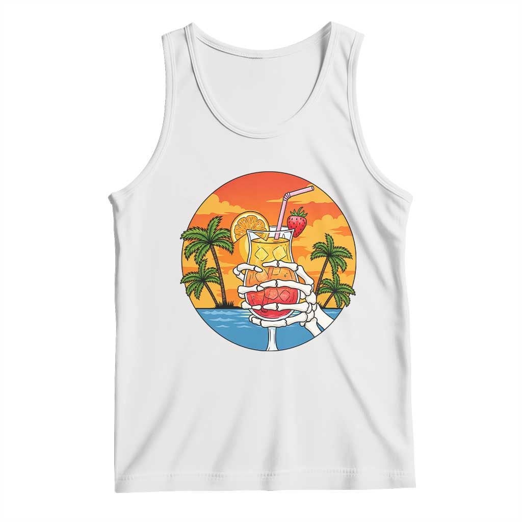 Tropical Skeleton Summerween Tank Top Beach Cocktail Vacation
