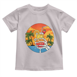 Tropical Skeleton Summerween Toddler T Shirt Beach Cocktail Vacation