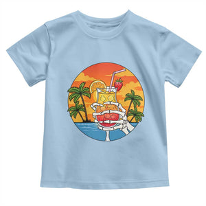 Tropical Skeleton Summerween Toddler T Shirt Beach Cocktail Vacation