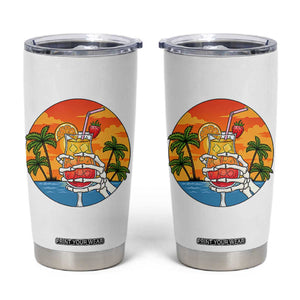 Tropical Skeleton Summerween Tumbler Cup Beach Cocktail Vacation