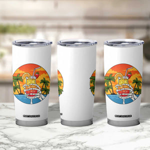 Tropical Skeleton Summerween Tumbler Cup Beach Cocktail Vacation