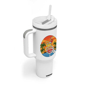 Tropical Skeleton Summerween Tumbler With Handle Beach Cocktail Vacation