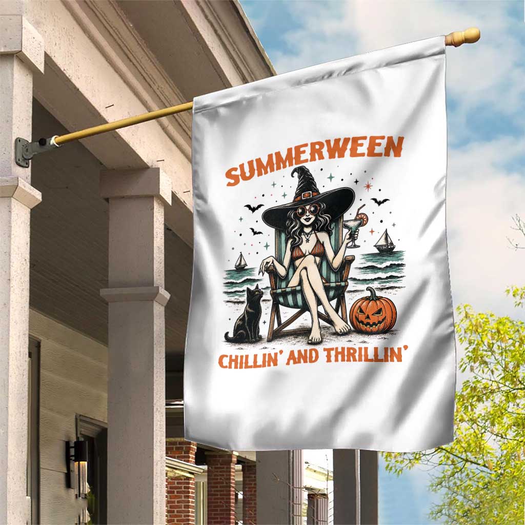 Witchy Beach Summerween Vacation Garden Flag Chillin And Thrillin