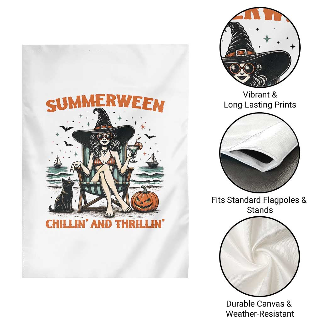 Witchy Beach Summerween Vacation Garden Flag Chillin And Thrillin