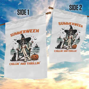 Witchy Beach Summerween Vacation Garden Flag Chillin And Thrillin