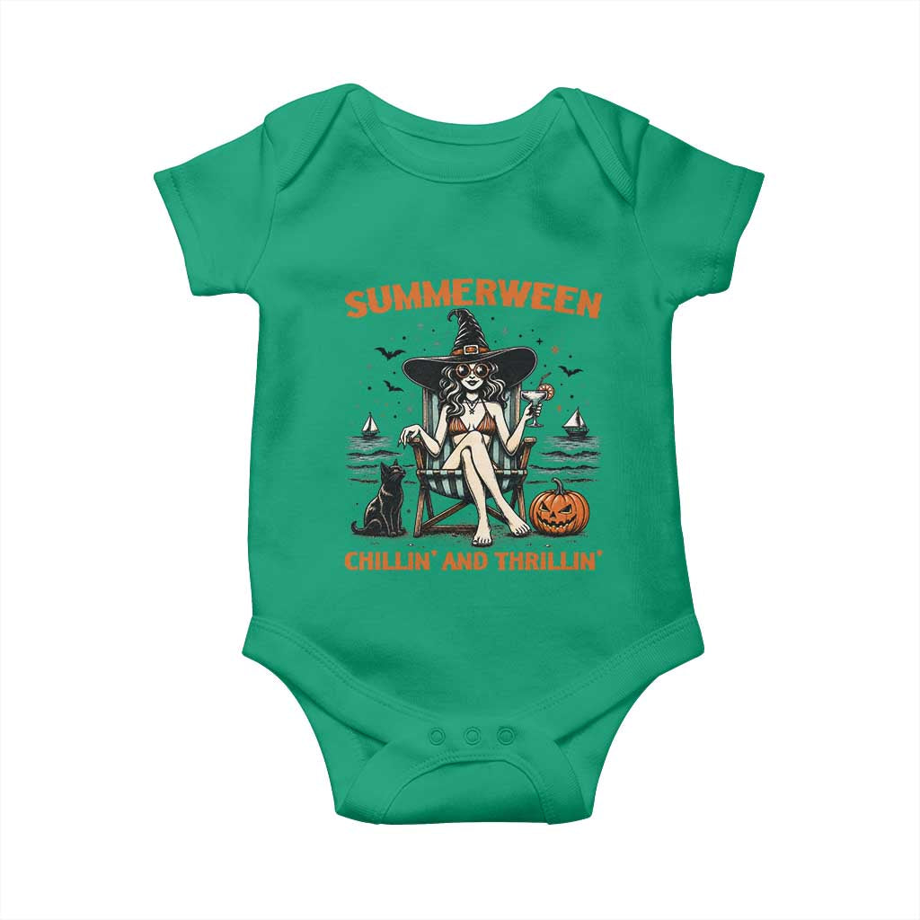 Witchy Beach Summerween Vacation Baby Onesie Chillin And Thrillin