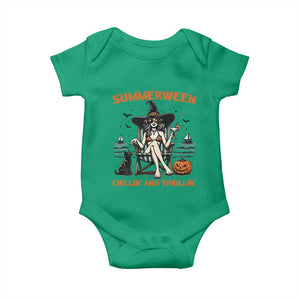 Witchy Beach Summerween Vacation Baby Onesie Chillin And Thrillin