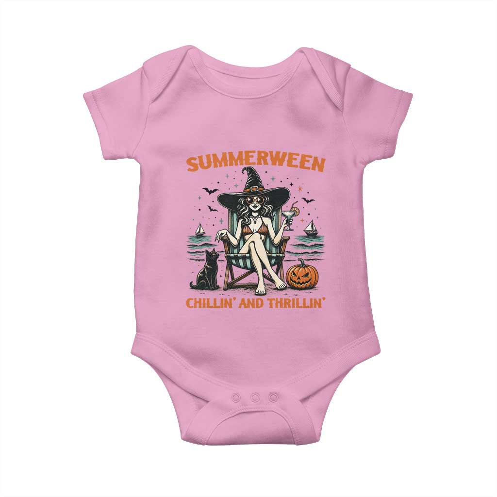 Witchy Beach Summerween Vacation Baby Onesie Chillin And Thrillin