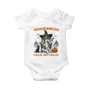 Witchy Beach Summerween Vacation Baby Onesie Chillin And Thrillin