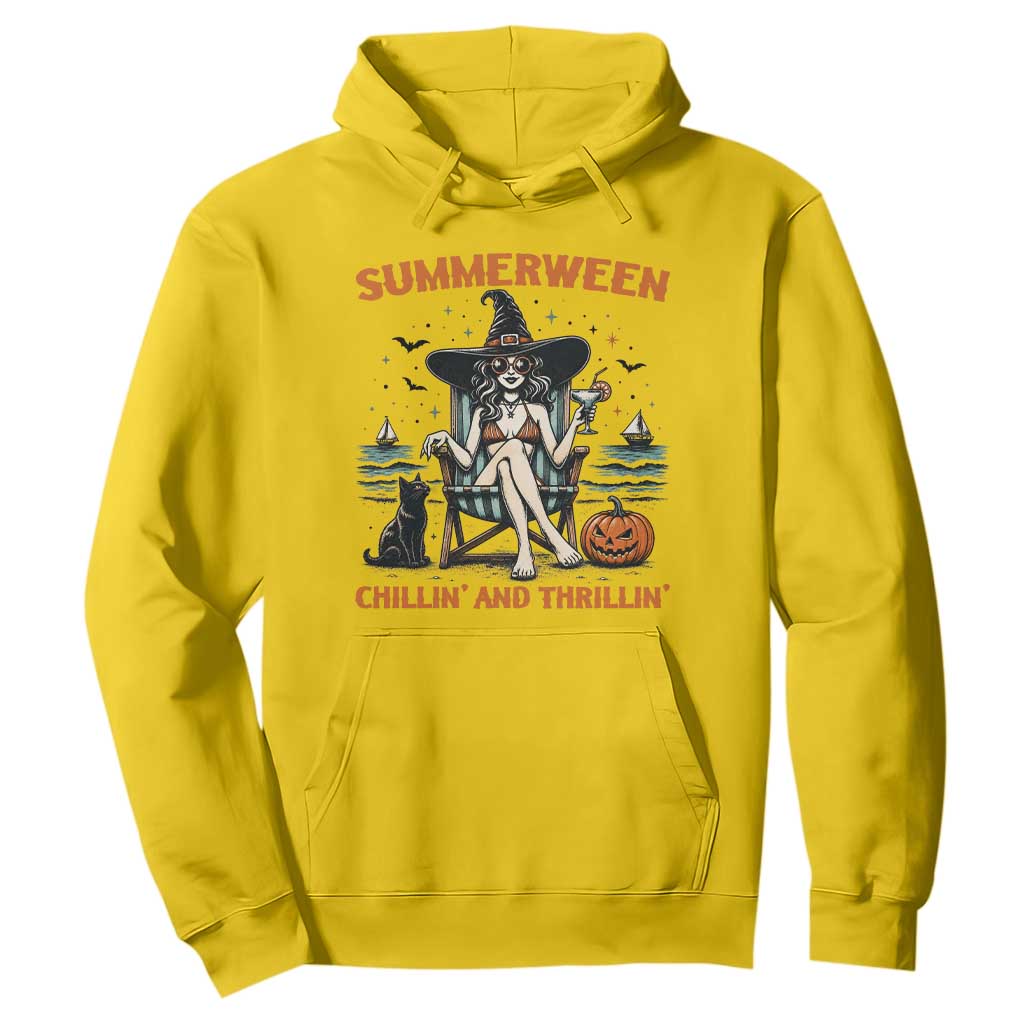 Witchy Beach Summerween Vacation Hoodie Chillin And Thrillin