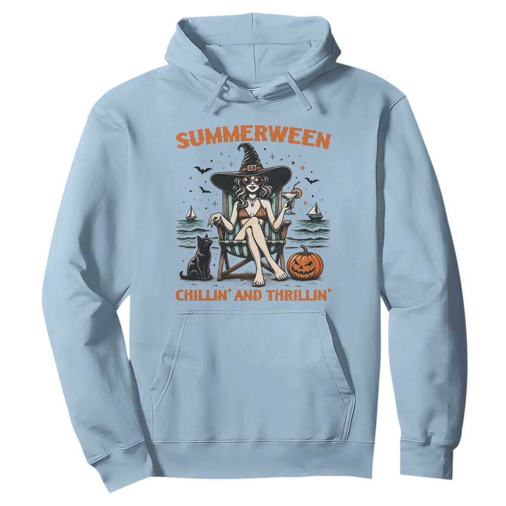 Witchy Beach Summerween Vacation Hoodie Chillin And Thrillin