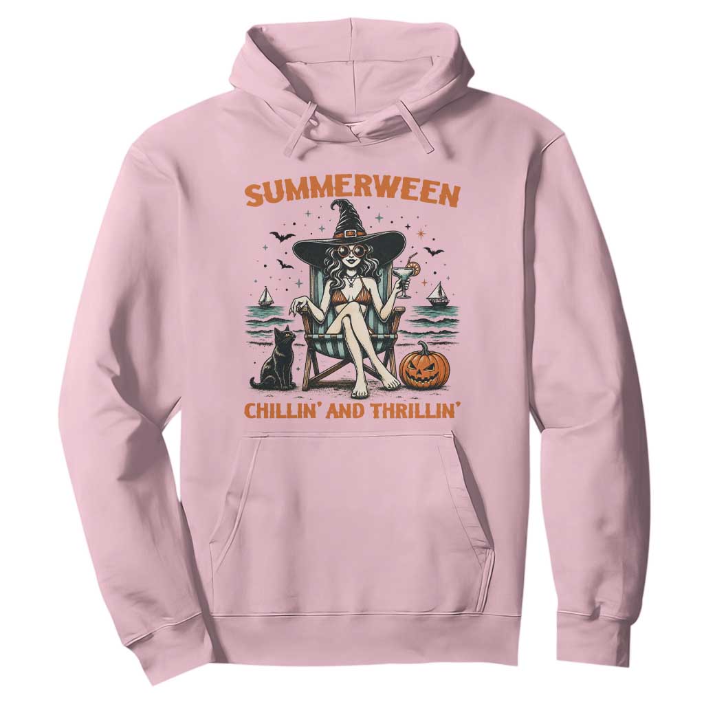 Witchy Beach Summerween Vacation Hoodie Chillin And Thrillin