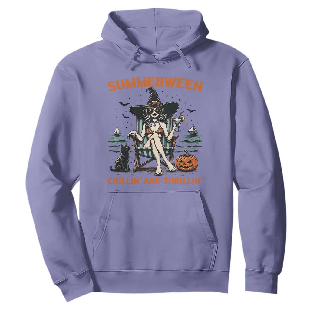 Witchy Beach Summerween Vacation Hoodie Chillin And Thrillin